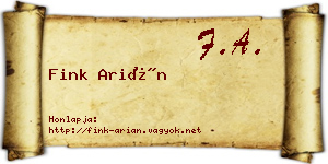 Fink Arián névjegykártya